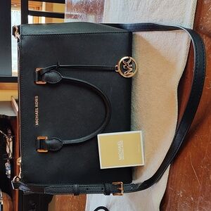 Michael Kors, Satchel, Handbag, Black,  top handle or detachable shoulder strap.